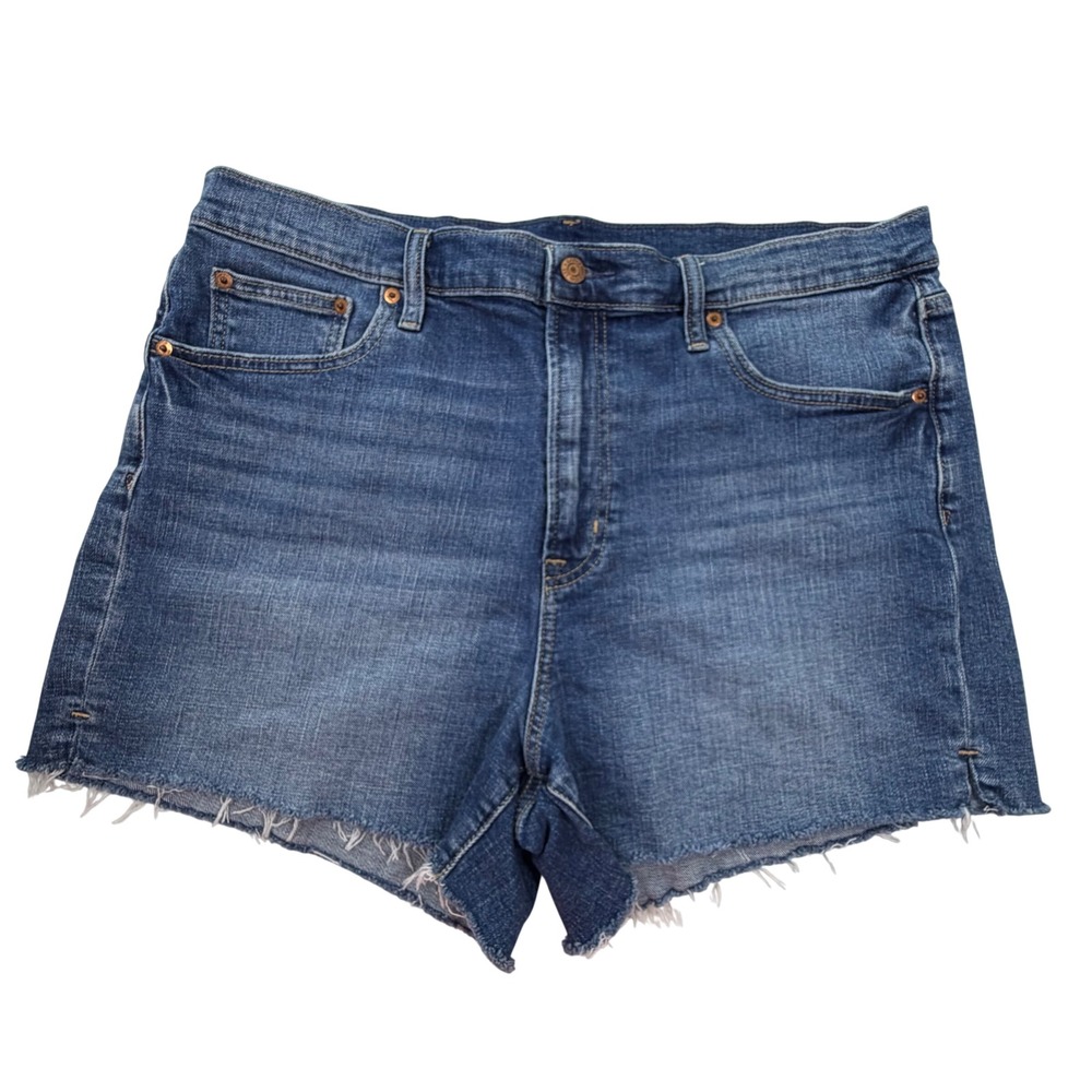 Gap Denim Shorts Womens 18 Blue High Rise Cutoff Raw Hem 4 Inch Inseam 34 Reg